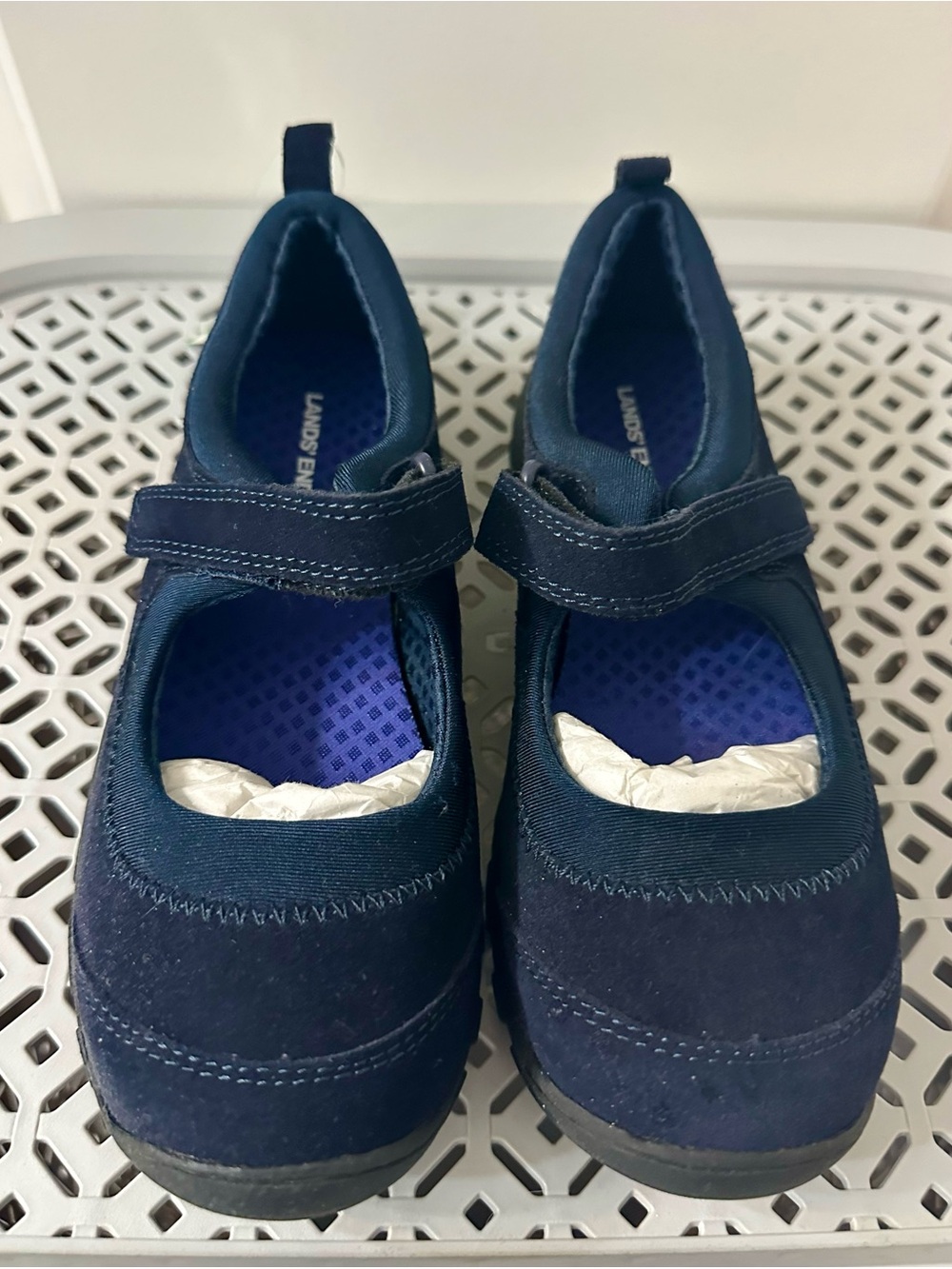 Lands' End Girls' Navy Blue Mary Jane Dress Shoes